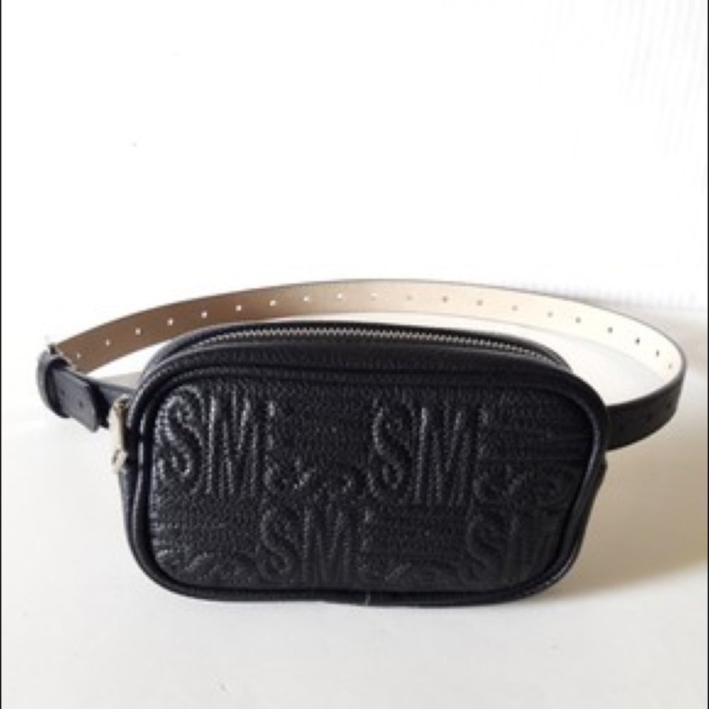 Steve Madden Black Belt Fanny Pack, Size Large
